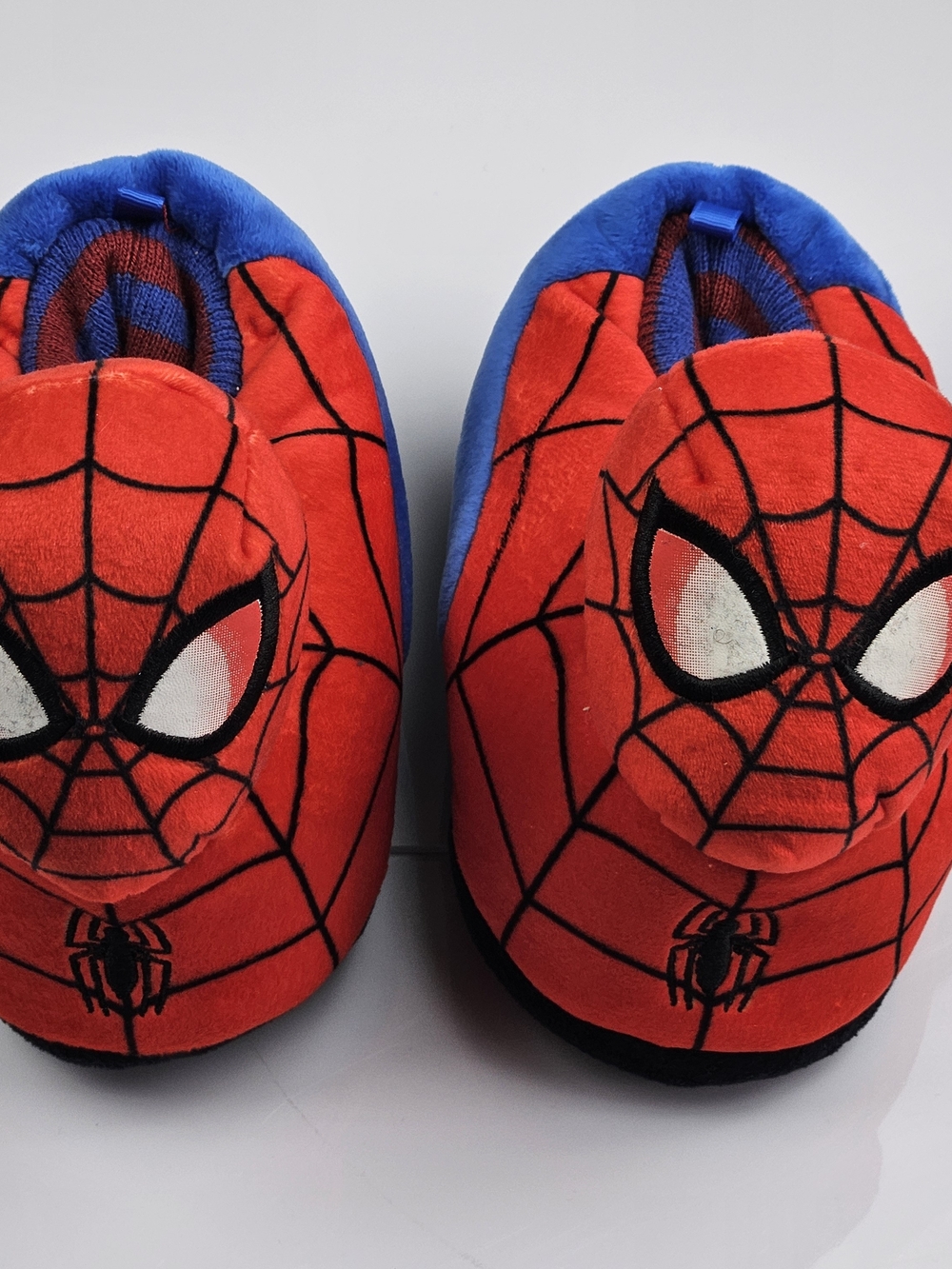 Marvel Child Spiderman Red & Blue Cozy  Plush Slippers Size 11/12